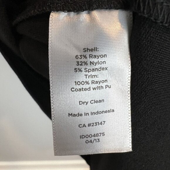 Talbots Black Sheath Dress Faux Leather Trim Pockets Size 6 NWT - Picture 6 of 6